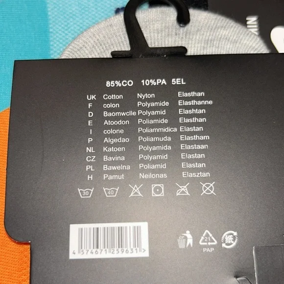 Fashion Jewelry Athletic Socks - Black, Gray, Yellow, Orange, Blue - Picture 2 of 4